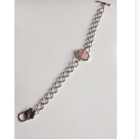 Silver Flamingo Bracelet 8" Hibiscus Island Bird - Picture 7 of 8